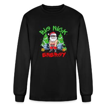 Big Nick Energy Santa Gym - Men's Long Sleeve T-Shirt - black - Front