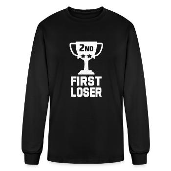 2ND PLACE FIRST LOSER Funny Second Place Trophy - Men's Long Sleeve T-Shirt - black - Front