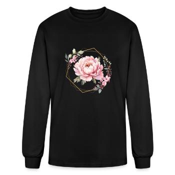 Pink Flower - Men's Long Sleeve T-Shirt - black - Front