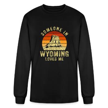 Someone In Wyoming Loves Me - Men's Long Sleeve T-Shirt - black - Front