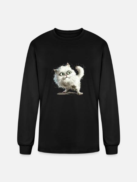 Funny Cat - Men's Long Sleeve T-Shirt - black