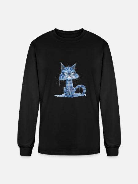 Funny Cat - Men's Long Sleeve T-Shirt - black
