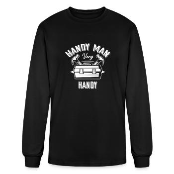 Handyman Very Handy Funny Contractor Roofing - Men's Long Sleeve T-Shirt - black - Front