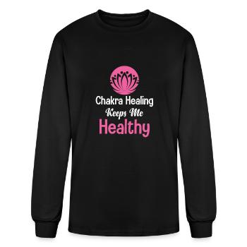 Chakra Healing Keeps Me Healthy Buddhist Hypnosis - Men's Long Sleeve T-Shirt - black - Front