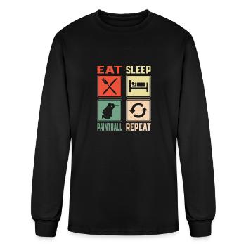 Eat Sleep Paintball Repeat Paintballer Tactical Pl - Men's Long Sleeve T-Shirt - black - Front