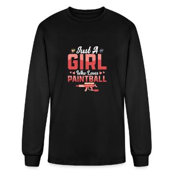 Just A Girl Who Loves Paintball Paintballer Tactic - Men's Long Sleeve T-Shirt - black - Front