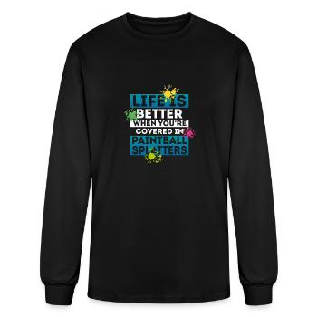 Covered In Paintball Splatters Paintballer Tactica - Men's Long Sleeve T-Shirt - black - Front