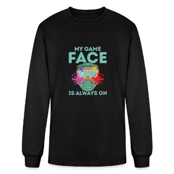 My Game Face is Always On Tactical Player Paintbal - Men's Long Sleeve T-Shirt - black - Front