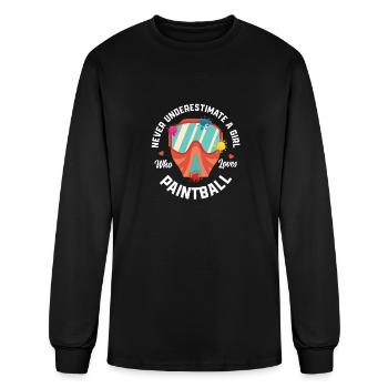 Girl Who Loves Paintball Paintballer Tactical Play - Men's Long Sleeve T-Shirt - black - Front