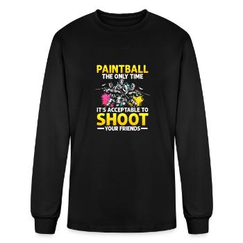 Paintball Acceptable To Shoot Friends. Tactical Pl - Men's Long Sleeve T-Shirt - black - Front