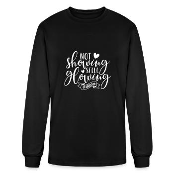 Womens Not Showing Still Glowing Adoptive Mom - Men's Long Sleeve T-Shirt - black - Front