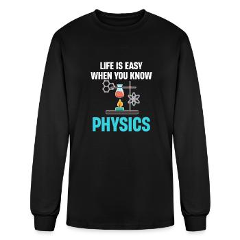 Life Is Easy When You Know Physics Chemistry - Men's Long Sleeve T-Shirt - black - Front