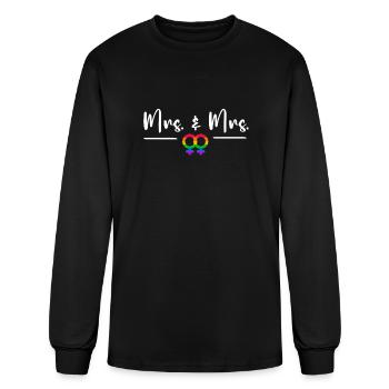 Gay Lesbian LGBT Wedding for Mr and Mrs Honeymoon - Men's Long Sleeve T-Shirt - black - Front