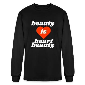 Beauty is heart beauty. - Men's Long Sleeve T-Shirt - black - Front