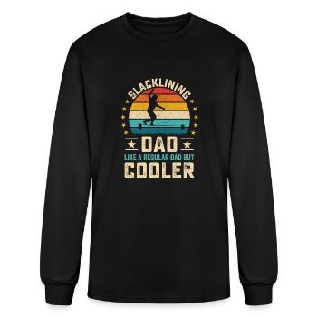 Slacklining Dad quote retro style Gift Slackliner - Men's Long Sleeve T-Shirt - black - Front