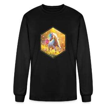 Funny unicorn headband adult and children unicorn. - Men's Long Sleeve T-Shirt - black - Front