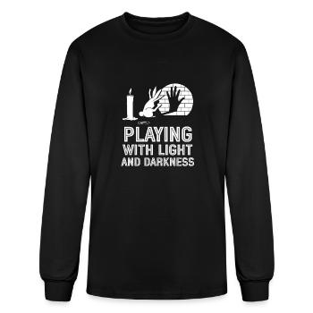 Playing With Light And Darkness Shadow - Men's Long Sleeve T-Shirt - black - Front
