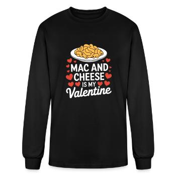 Mac And Cheese Valentine Mac n Cheese Lover Gift - Men's Long Sleeve T-Shirt - black - Front
