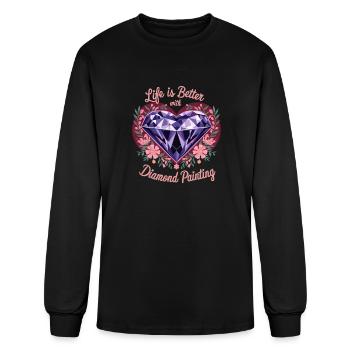 Painting Diamonds Diamond Painting Art - Men's Long Sleeve T-Shirt - black - Front