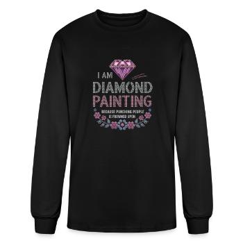 Painting Diamonds Diamond Painting Art - Men's Long Sleeve T-Shirt - black - Front