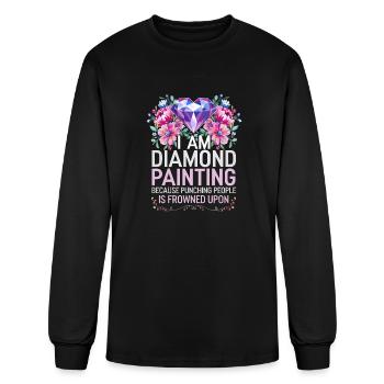 Painting Diamonds Diamond Painting Art - Men's Long Sleeve T-Shirt - black - Front