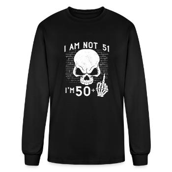 I Am 50 Plus Middle Finger - 51st Birthday - Men's Long Sleeve T-Shirt - black - Front