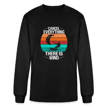Kitesurf Kiteboarder Vintage Kite Kitesurfing - Men's Long Sleeve T-Shirt - black - Front