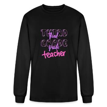 Third Grade Teacher Design - Men's Long Sleeve T-Shirt - black - Front