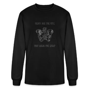 Heavy are the hips that wear the strap vintage - Men's Long Sleeve T-Shirt - black - Front
