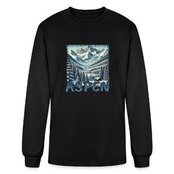 Aspen Colorado Ski Snowboard Grunge - Men's Long Sleeve T-Shirt - black - Front