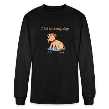I bet on losing dogs - Men's Long Sleeve T-Shirt - black - Front
