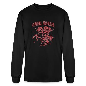 Cowgirl Wrangler - Men's Long Sleeve T-Shirt - black - Front