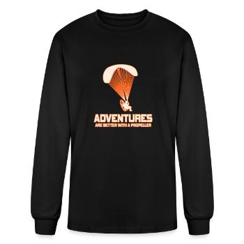 Adventures Are Better With A Propeller - Men's Long Sleeve T-Shirt - black - Front