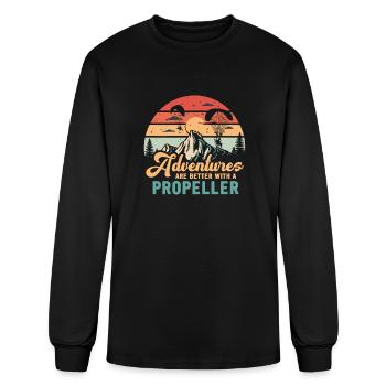 Adventures Are Better With A Propeller - Men's Long Sleeve T-Shirt - black - Front