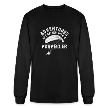 Adventures Are Better With A Propeller - Men's Long Sleeve T-Shirt - black - Front