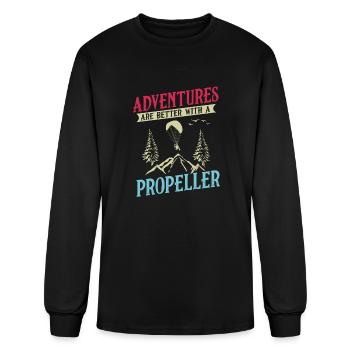 Adventures Are Better With A Propeller - Men's Long Sleeve T-Shirt - black - Front