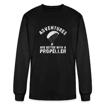 Adventures Are Better With A Propeller - Men's Long Sleeve T-Shirt - black - Front