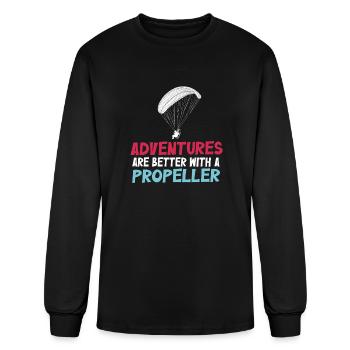 Adventures Are Better With A Propeller - Men's Long Sleeve T-Shirt - black - Front