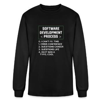 Software Development Process Humor Typo Joke - Men's Long Sleeve T-Shirt - black - Front