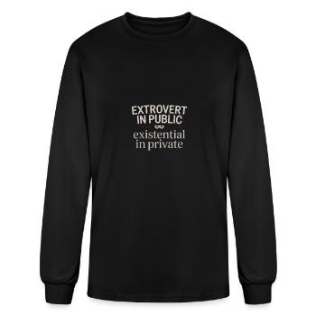 Extraverti en public Existentiel en privé - T-shirt à manches longues Homme - noir - Devant