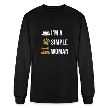 I'm A Simple Woman Coffee Sewing - Men's Long Sleeve T-Shirt - black - Front