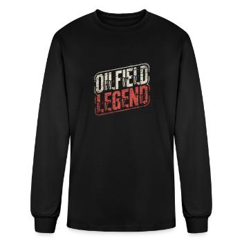 Oilfield Legend Roughneck Drilling Travailleur de la plate-forme pétrolière - T-shirt à manches longues Homme - noir - Devant