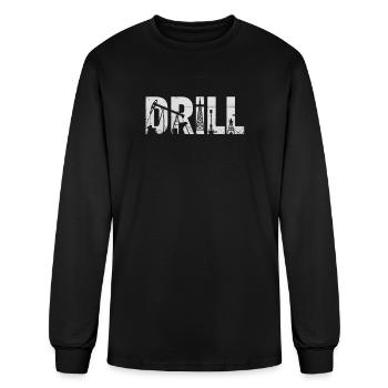 Travailleur d’une plate-forme pétrolière à col dur - T-shirt à manches longues Homme - noir - Devant