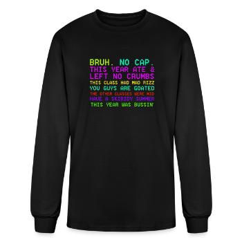 BRUH NO CAP THIS YEAR ATE AND LEFT NO CRUMBS - Men's Long Sleeve T-Shirt - black - Front