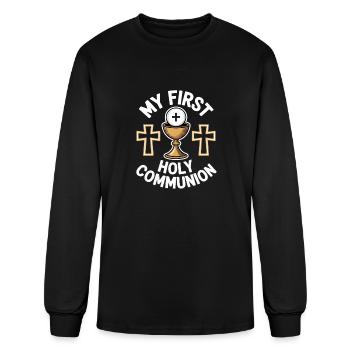 My First Holy Communion Celebration - Men's Long Sleeve T-Shirt - black - Front