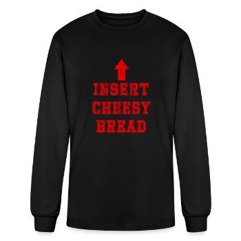 Insert cheesy bread arrow up - Men's Long Sleeve T-Shirt - black - Front