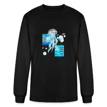 Abyssal Jelly Luminous Depth Journey - Men's Long Sleeve T-Shirt - black - Front