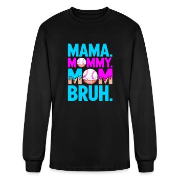 Baseball Mom Ice Cream Cone Funny Summer Graphic - Men's Long Sleeve T-Shirt - black - Front