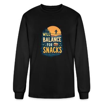 Will Balance For Snacks - Men's Long Sleeve T-Shirt - black - Front