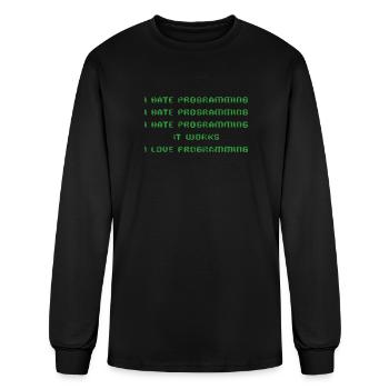I hate programming it works I love programming - Men's Long Sleeve T-Shirt - black - Front